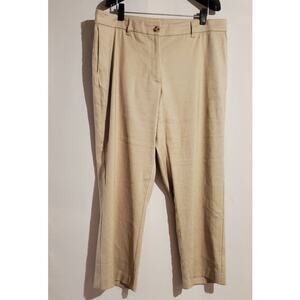 J. Jill Linen Stretch Straight Leg Crop Pants Womens Size 14 Ivory Cream Sand